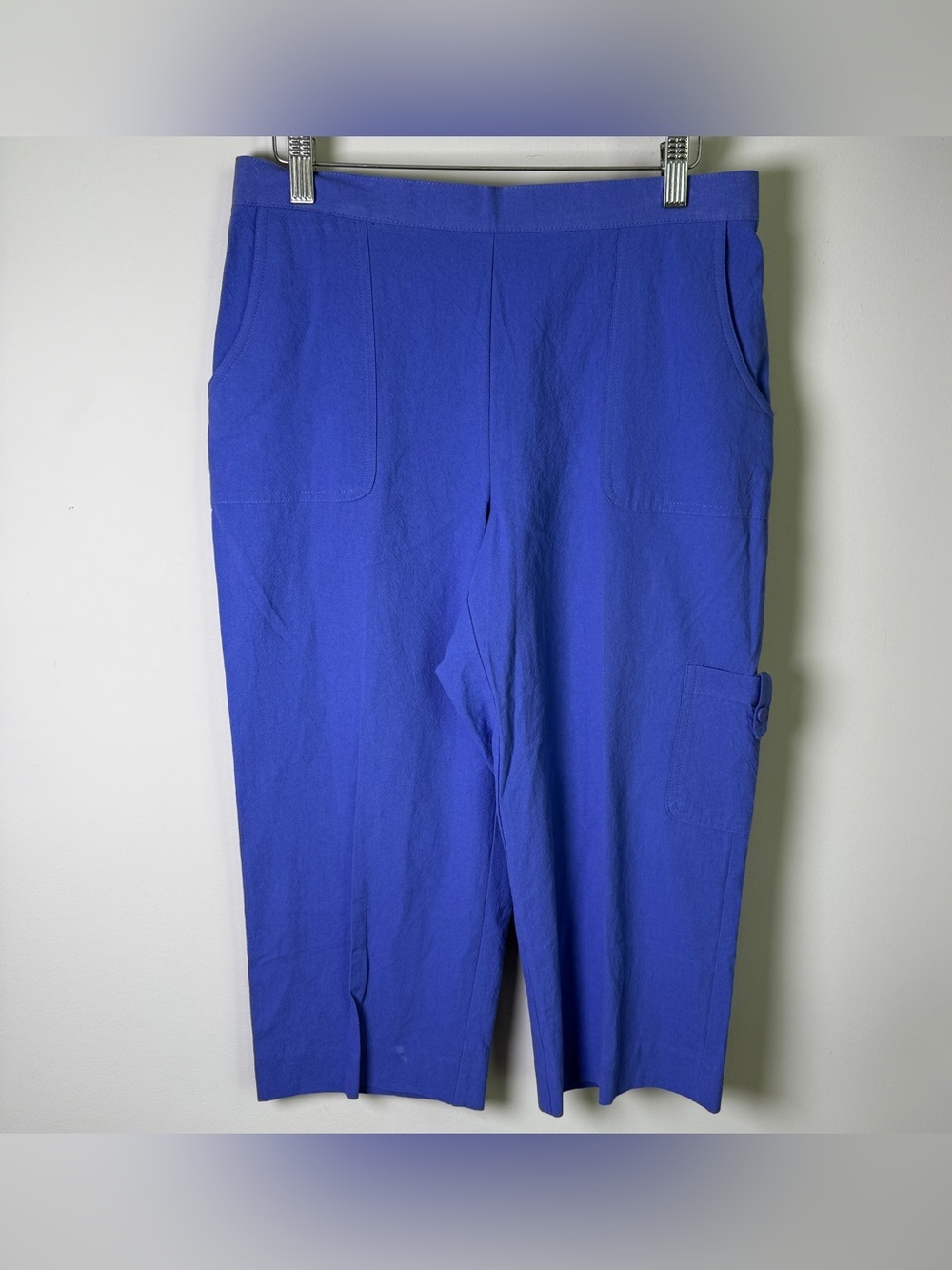 Alfred Dunner Violet Blue Capri Pants NWT Cotton Comfort Waist Coastal Grandma 8